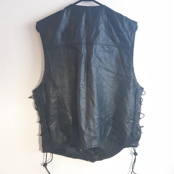 USA Leather - Men's - Genuine Black Leather Braided Trim & Side Laces - Large - Picture 10 of 16